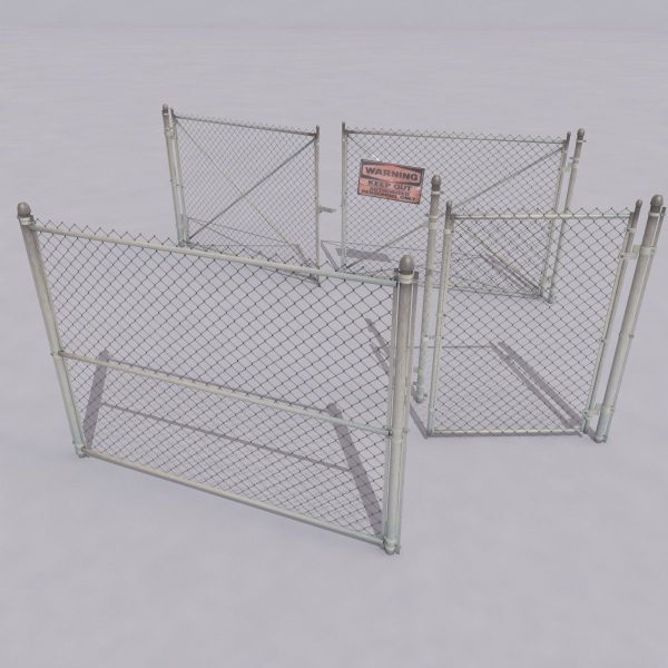 Chain link metal fence
