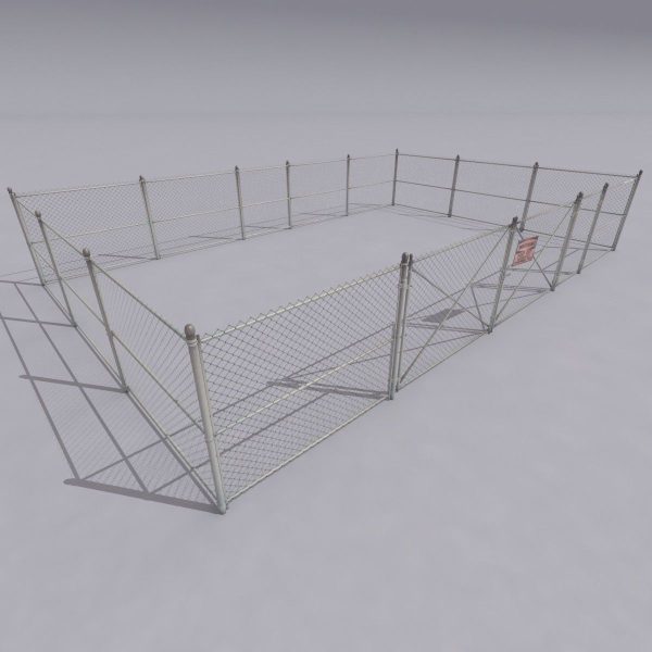 Chain link metal fence
