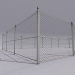 Chain link metal fence