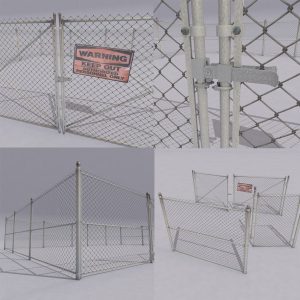 Chain link metal fence