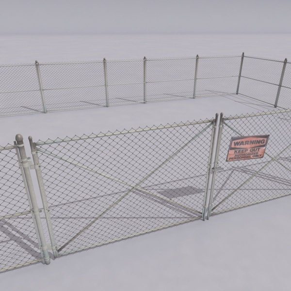 Chain link metal fence