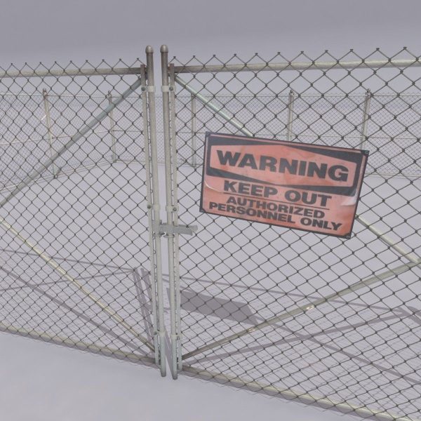 Chain link metal fence
