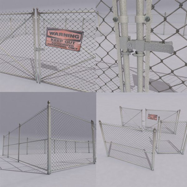 Chain link metal fence