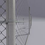 Chain link metal fence