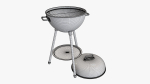 Charcoal kettle grill bbq steel with lid