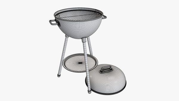 Charcoal kettle grill bbq steel with lid