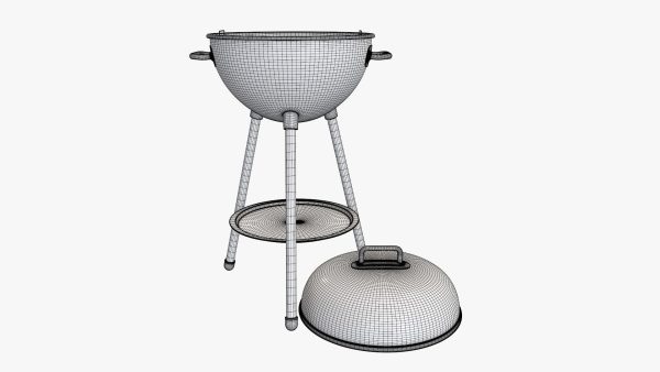 Charcoal kettle grill bbq steel with lid