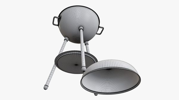 Charcoal kettle grill bbq steel with lid