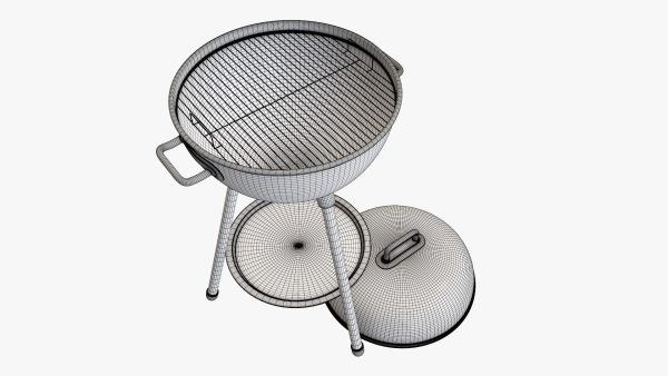 Charcoal kettle grill bbq steel with lid