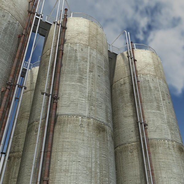 Chemical Silos Low Poly 3d Moldel