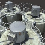 Chemical Silos Low Poly 3d Moldel