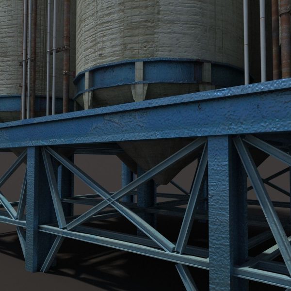 Chemical Silos Low Poly 3d Moldel