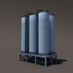 Chemical Silos Low Poly 3d Moldel