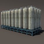 Chemical Silos Low Poly 3d Moldel