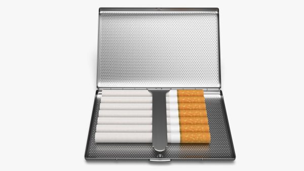 Cigarette metal case box 02 open