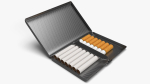 Cigarette metal case box 02 open