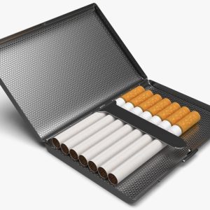 Cigarette metal case box 02 open
