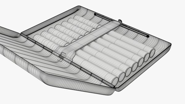 Cigarette metal case box 02 open