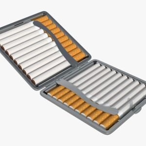 Cigarette metal case box 05 open