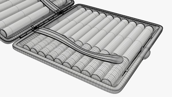 Cigarette metal case box 05 open