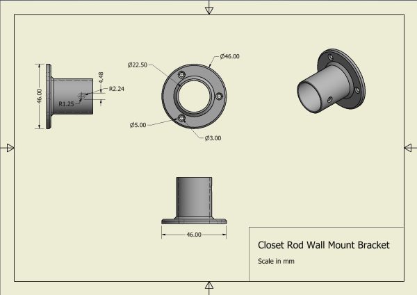 Closet Rod Wall Mount Bracket