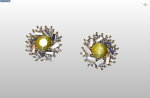 cluster earring with round and baguette gemstones