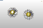 cluster earring with round and baguette gemstones
