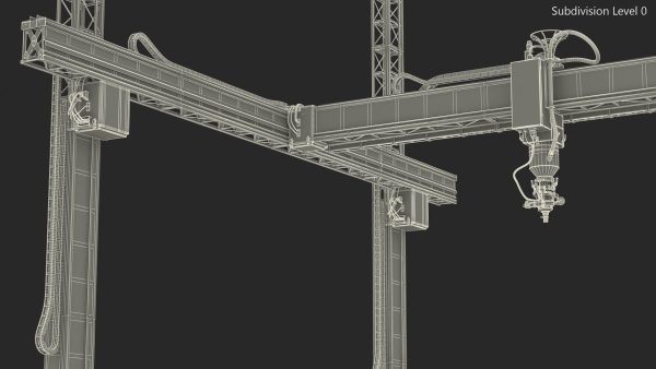 Cobod 3D Printer Module for House Building Rigged