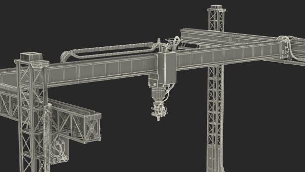 Cobod 3D Printer Module for House Building Rigged