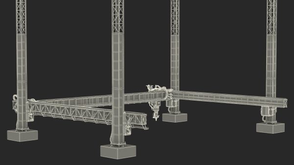 Cobod 3D Printer Module for House Building Rigged