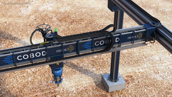 Cobod 3D Printer Module for House Building Rigged