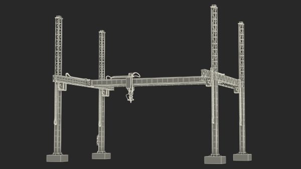 Cobod 3D Printer Module for House Building Rigged