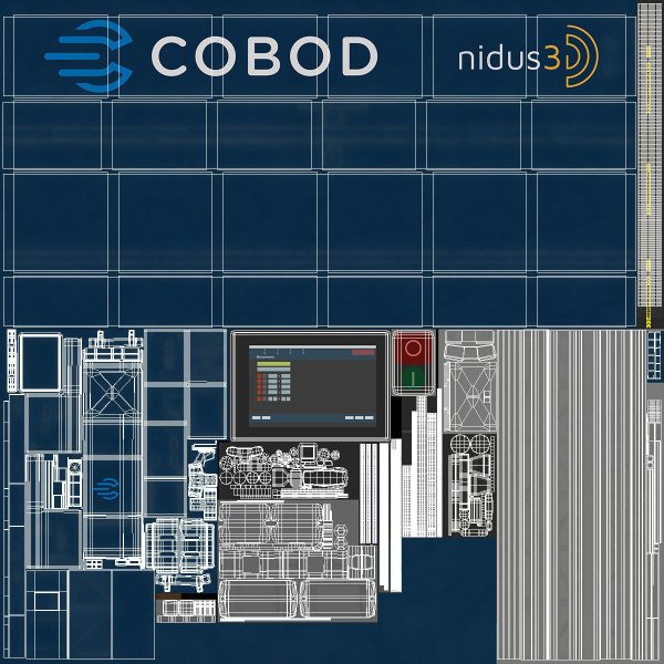 Cobod 3D Printer Module for House Building Rigged