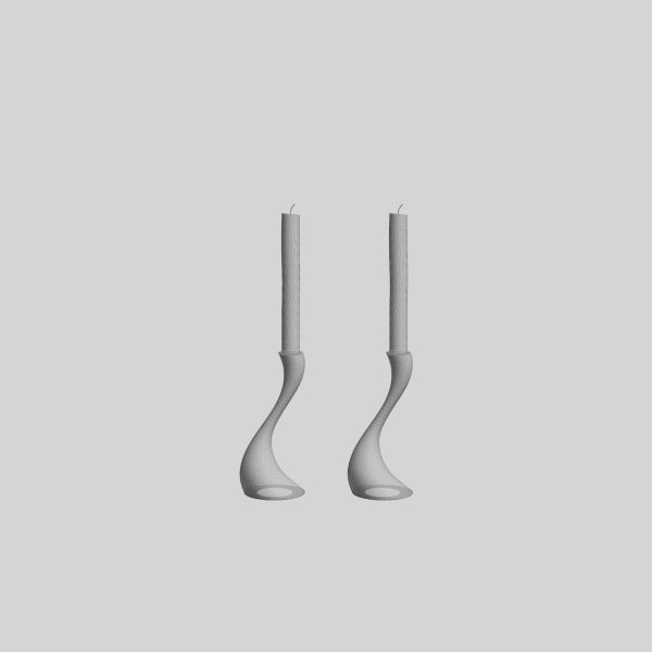Cobra Candlestick Stainless Steel 2-pack 16 cm