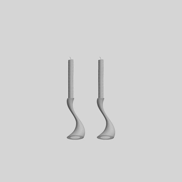 Cobra Candlestick Stainless Steel 2-pack 16 cm