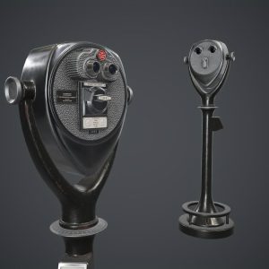 Coin-operated Telescope Binoculars PBR Game Ready