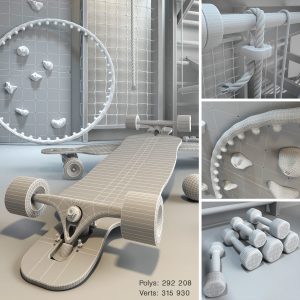 collection-of-sports-equipment-3d-model-max-fbx-unitypackage