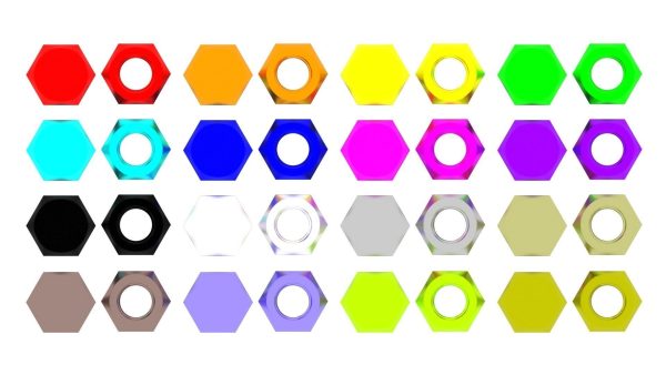 Colored Bolts and Nuts Set