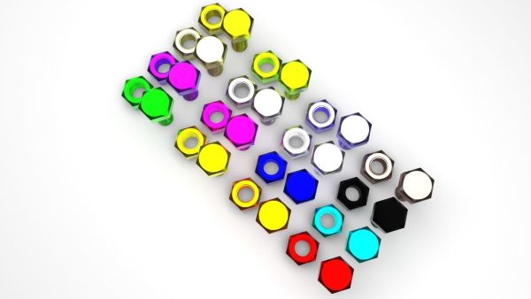 Colored Bolts and Nuts Set