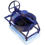 CONCRETE PAN MIXER WITH BLADES AND ROLLER