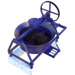 CONCRETE PAN MIXER WITH BLADES AND ROLLER