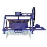CONCRETE PAN MIXER WITH BLADES AND ROLLER