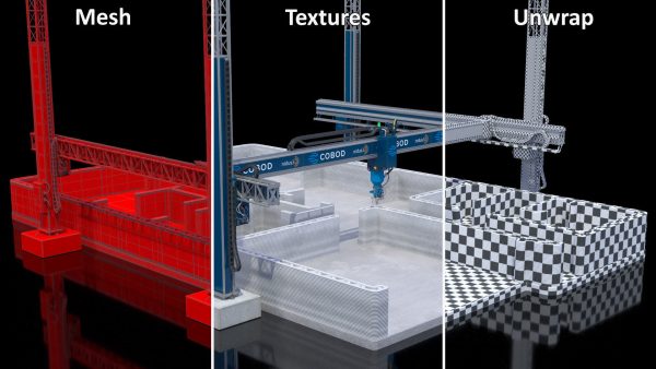 Construction 3D Printer at Work on Building Site