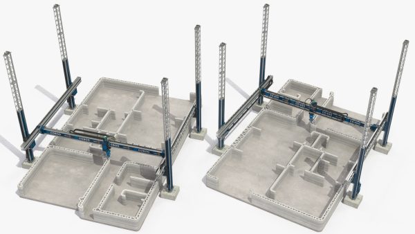Construction 3D Printer at Work on Building Site