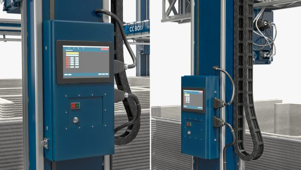 Construction 3D Printer at Work on Building Site