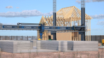 Construction 3D Printer at Work on Building Site