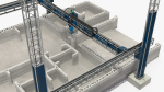 Construction 3D Printer at Work on Building Site