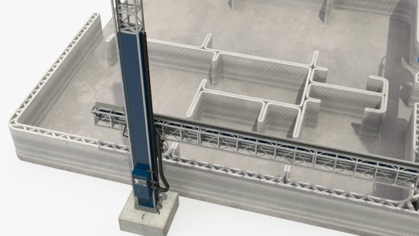 Construction 3D Printer at Work on Building Site