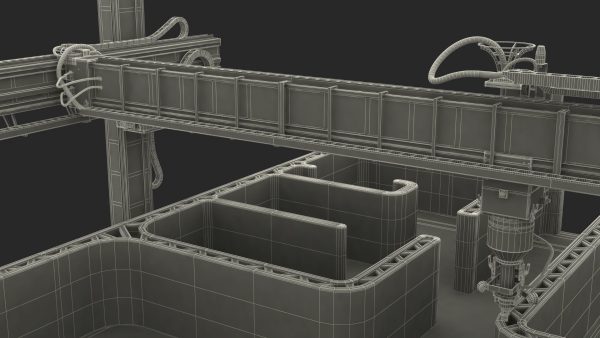 Construction 3D Printer at Work on Building Site