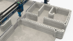 Construction 3D Printer at Work on Building Site